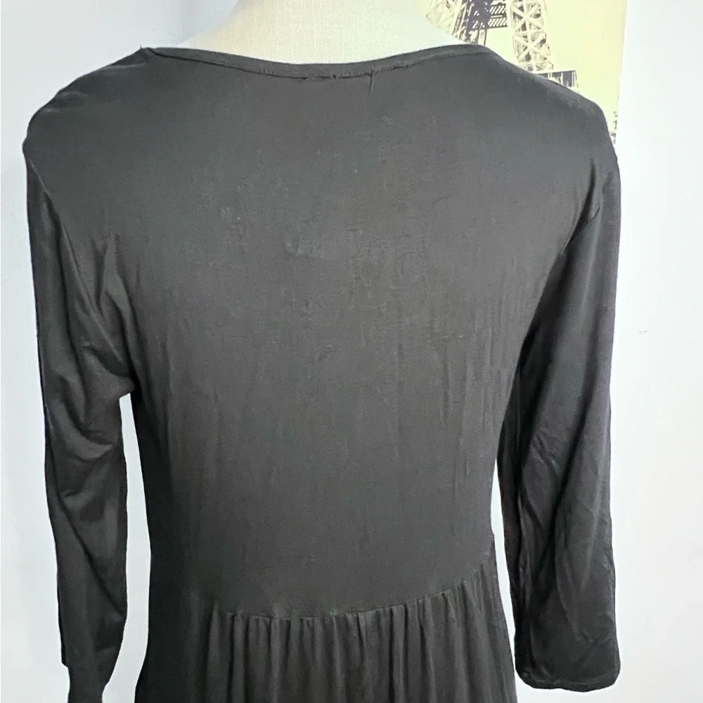 Chic Long Sleeve Black Maxi Dress - Picture 7 of 9